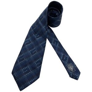 GUCCI Blue Geometric Monogram G Silk LUXURY Tie ITALY